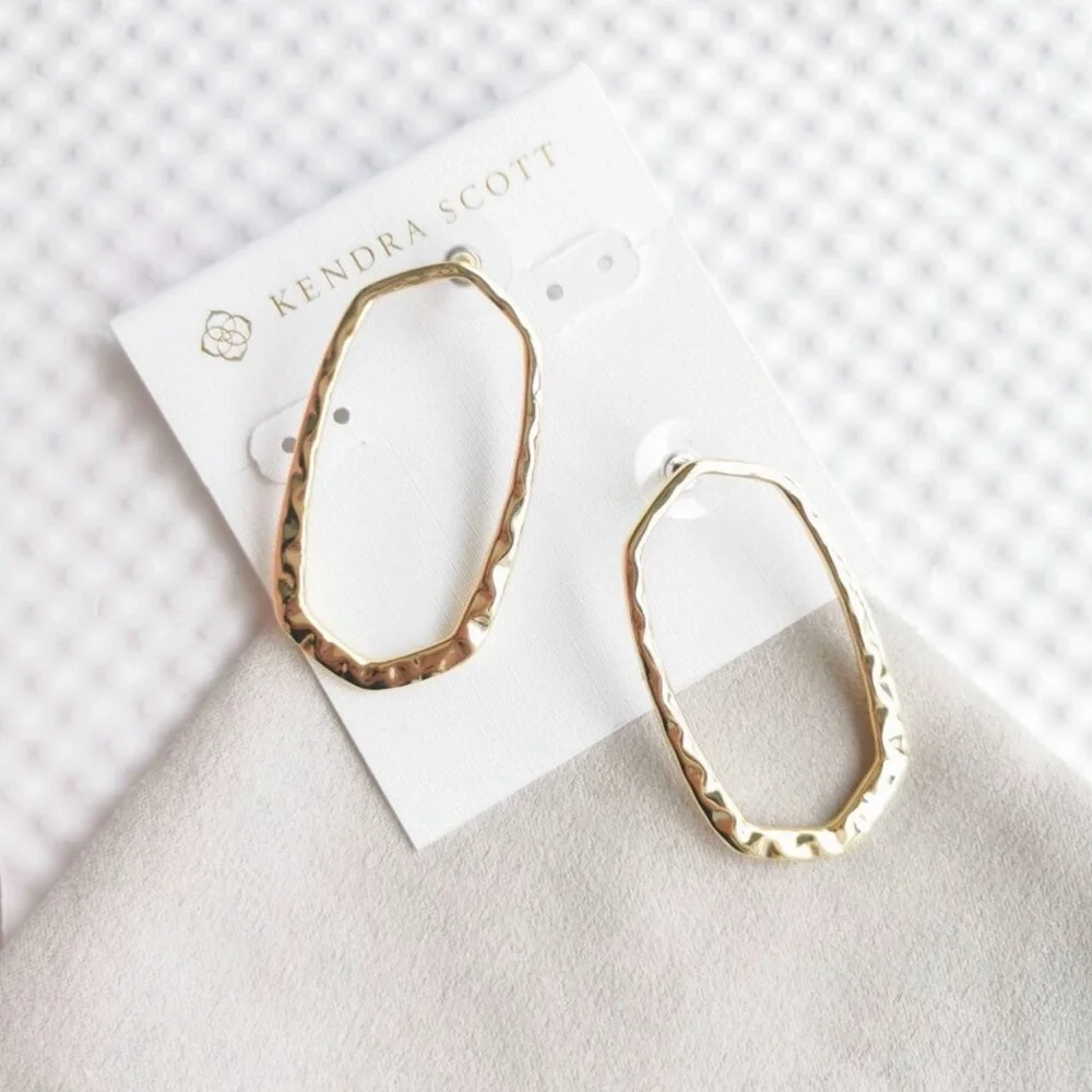 NWT Kendra Scott Textured Gold Zorte Earrings - Picture 3 of 5